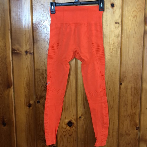 Gymshark Womens Flawless knit Leggings Oranhe Size small orange workout leggings - Picture 8 of 11